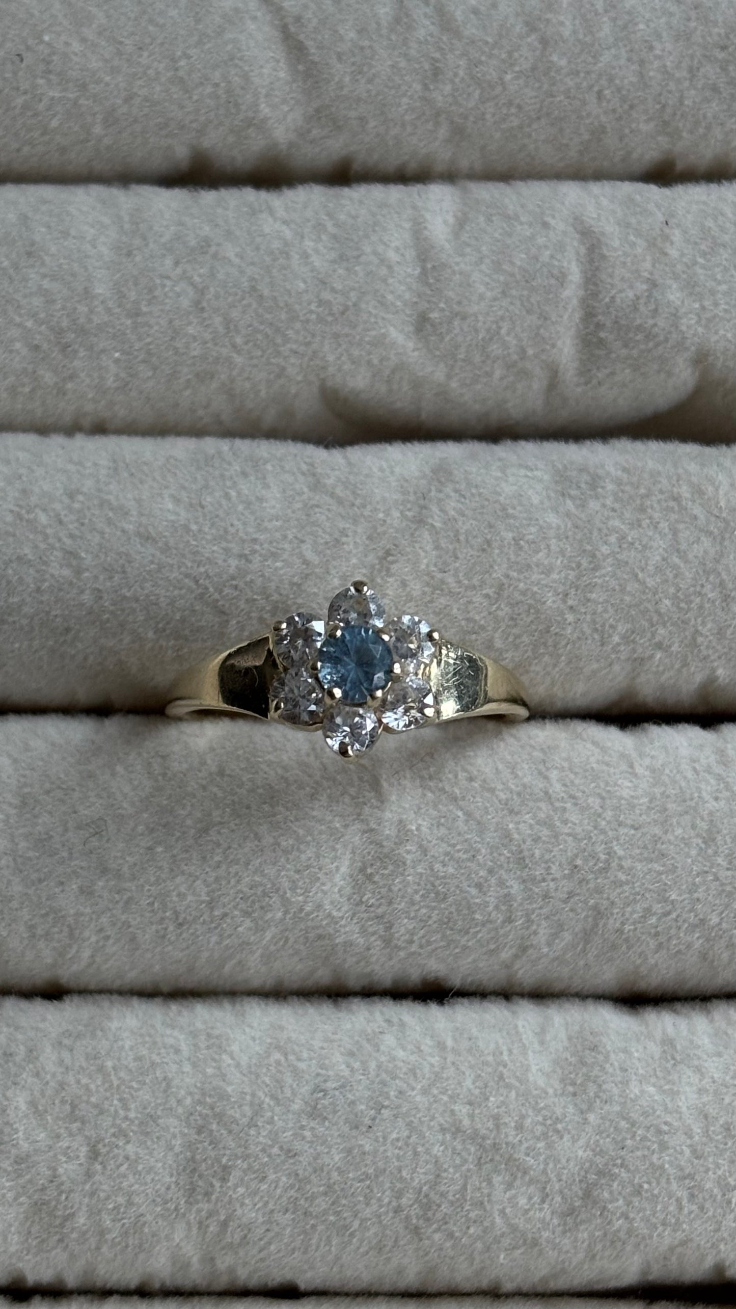 Vintage Goldring 14k Blautopas