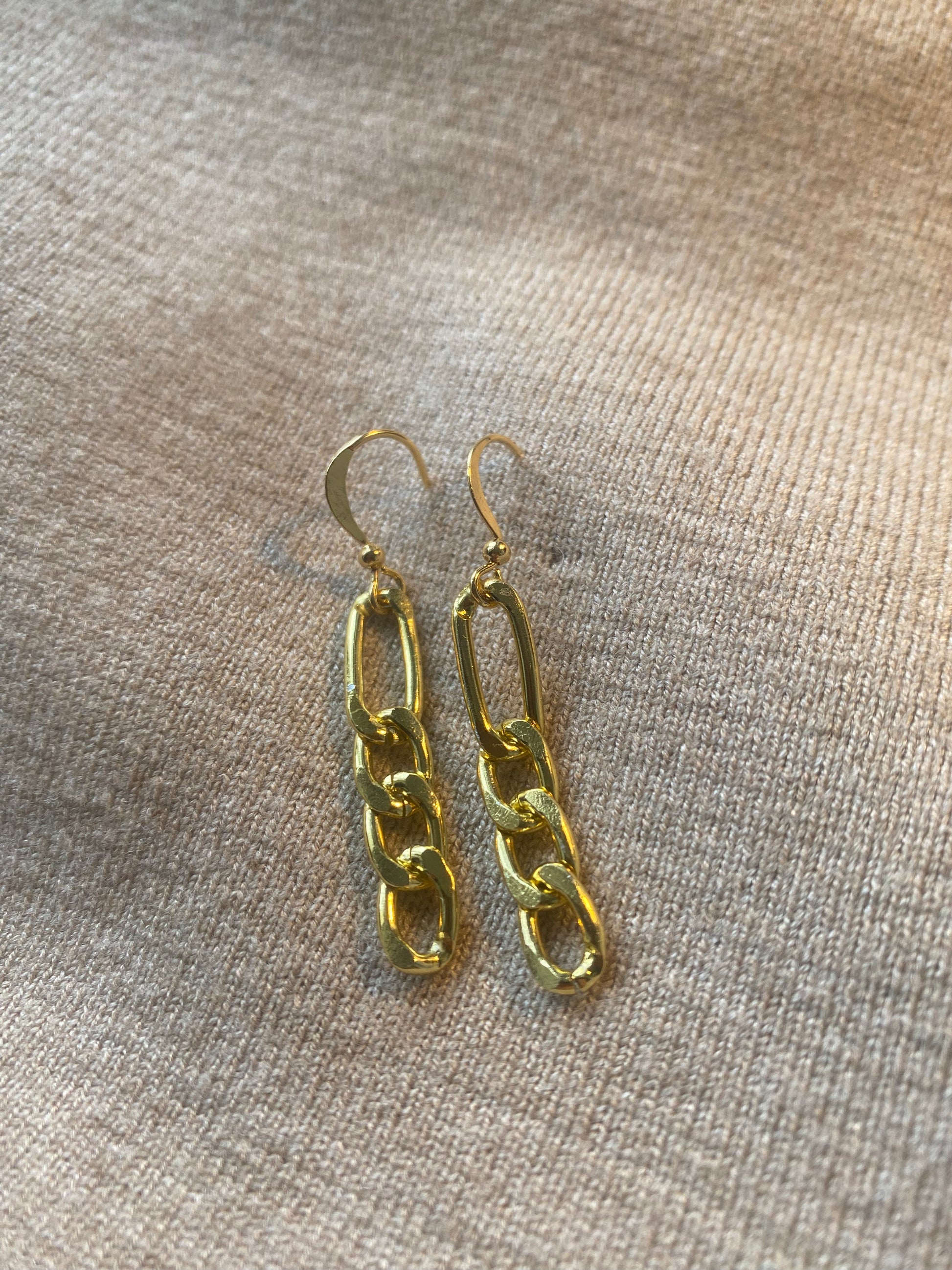 Gold chain earrings 